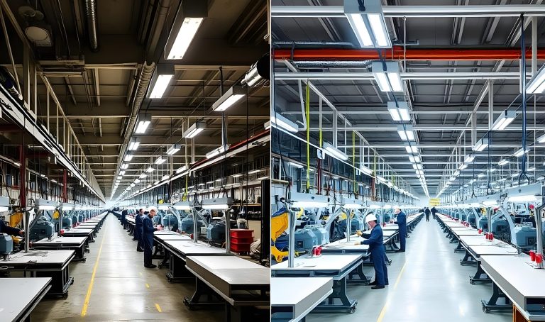 modernizacja oświetlenia na hali produkcyjnej w 2025 wymiana na LED