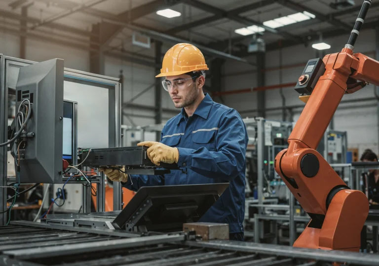 engineer-working-with-robot-modern-industrial-facility