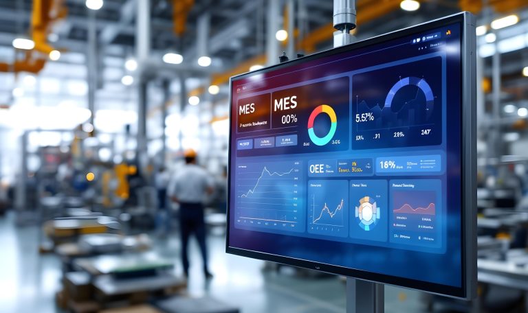 nowoczesna hala produkcyjna z systemem MES - panel