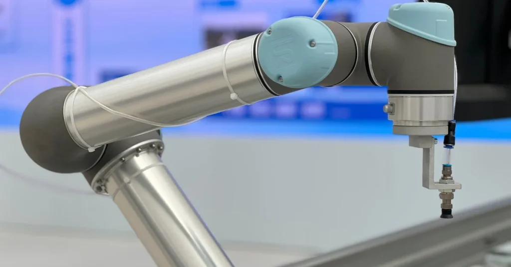 Zrobotyzowane stanowisko paletyzacji na końcu linii produkcyjnej