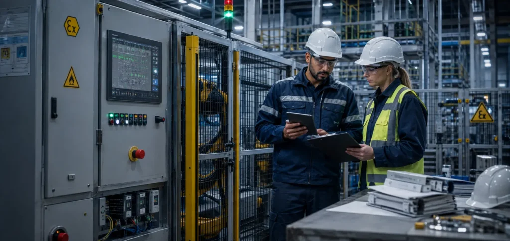 inżynier integrator automatyki szkoli pracownika jak monitorować prace maszyn